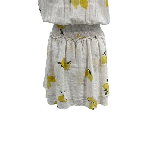 Rails Angelina Dress Mini Linen Citronnade Lemon Print White Yellow Size Small - Picture 10 of 13